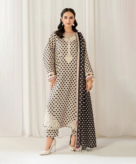 Boroque Premium Bana Dora Digital Karandi 3-Piece Suit [Unstitched]