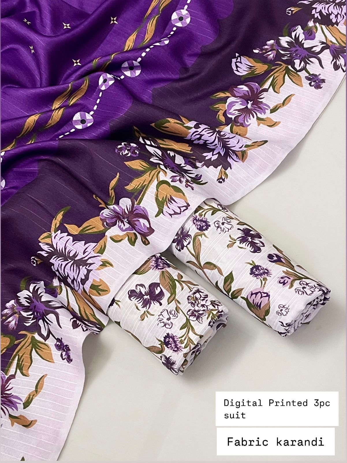 Boroque Premium Bana Dora Digital Karandi 3-Piece Suit [Unstitched]