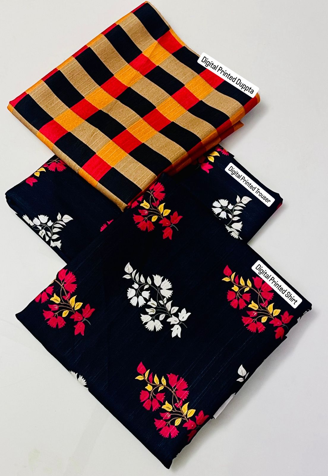 Boroque Premium Bana Dora Digital Karandi 3-Piece Suit [Unstitched]