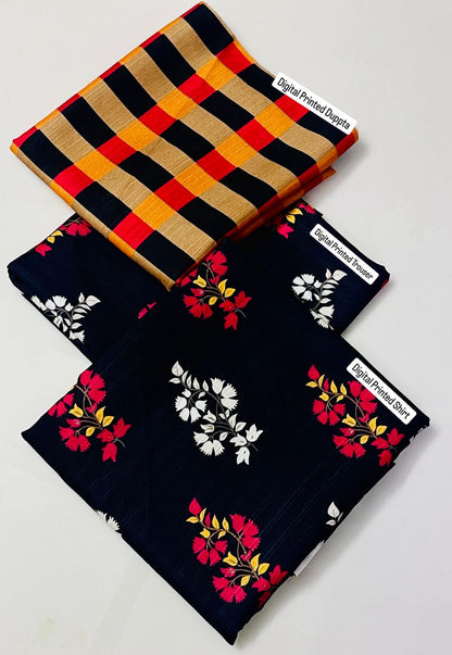 Boroque Premium Bana Dora Digital Karandi 3-Piece Suit [Unstitched]
