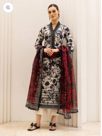 Boroque Premium Bana Dora Digital Karandi 3-Piece Suit [Unstitched]