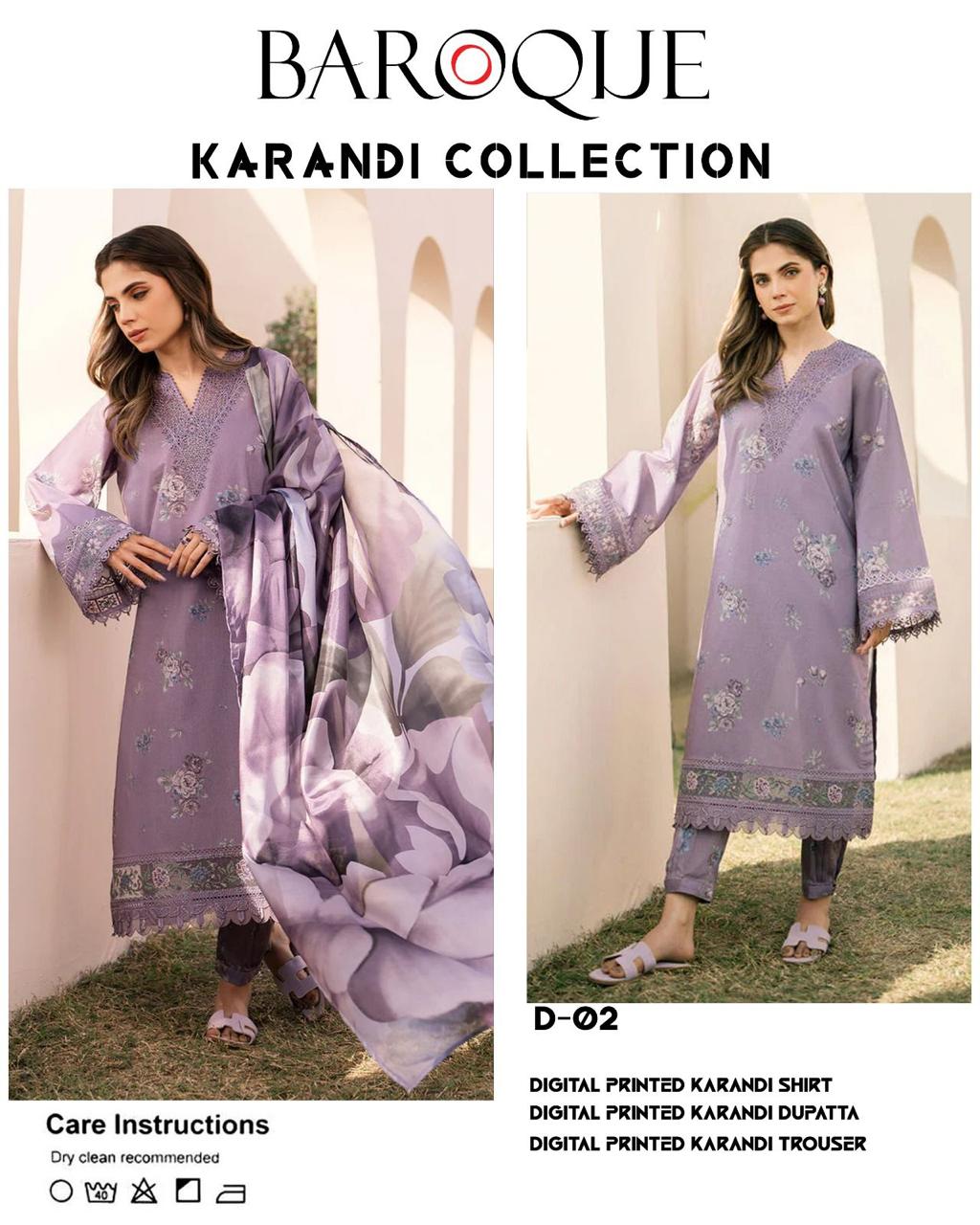 Boroque Premium Bana Dora Digital Karandi 3-Piece Suit [Unstitched]