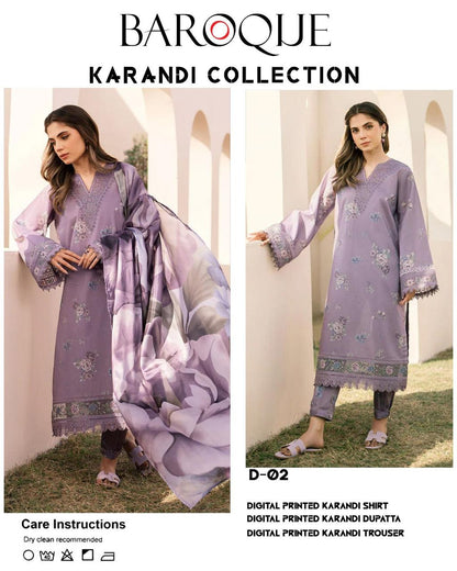 Boroque Premium Bana Dora Digital Karandi 3-Piece Suit [Unstitched]