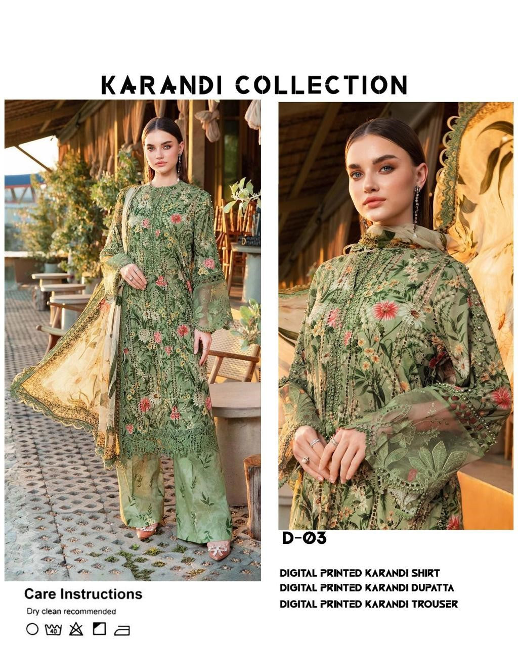 Boroque Premium Bana Dora Digital Karandi 3-Piece Suit [Unstitched]