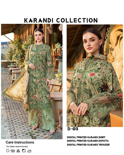 Boroque Premium Bana Dora Digital Karandi 3-Piece Suit [Unstitched]