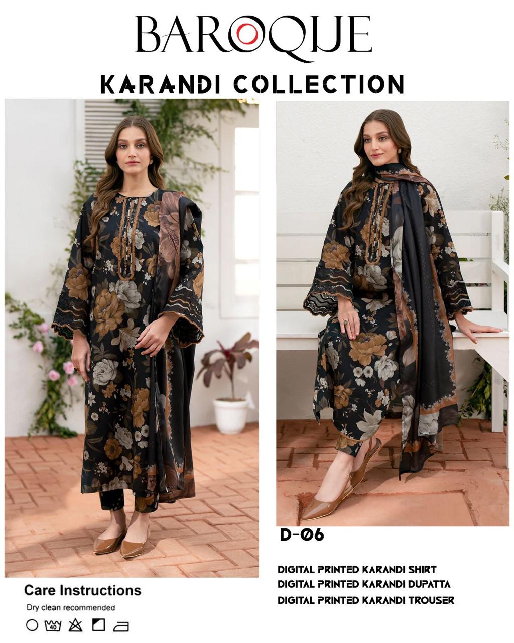 Boroque Premium Bana Dora Digital Karandi 3-Piece Suit [Unstitched]