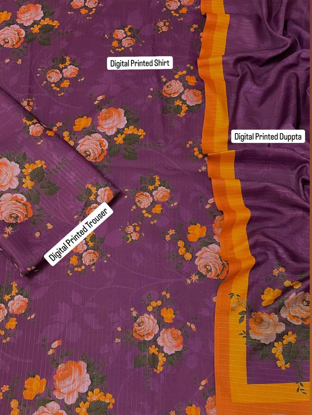 Boroque Premium Bana Dora Digital Karandi 3-Piece Suit [Unstitched]