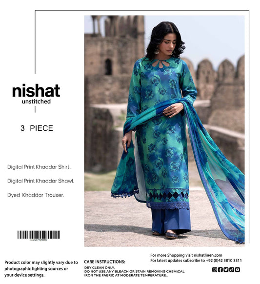 Nishat Premium Printed Khaddar 3-Piece Suit [Unstitched]