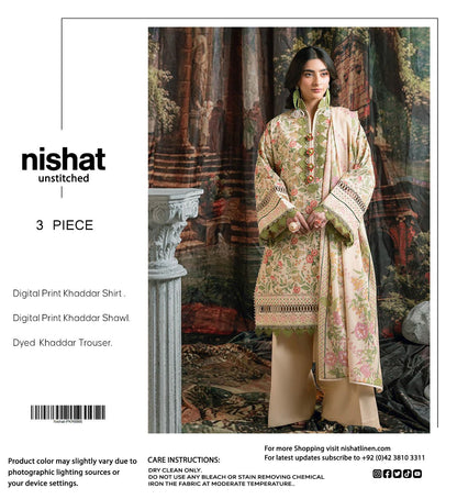 Nishat Premium Printed Khaddar 3-Piece Suit [Unstitched]
