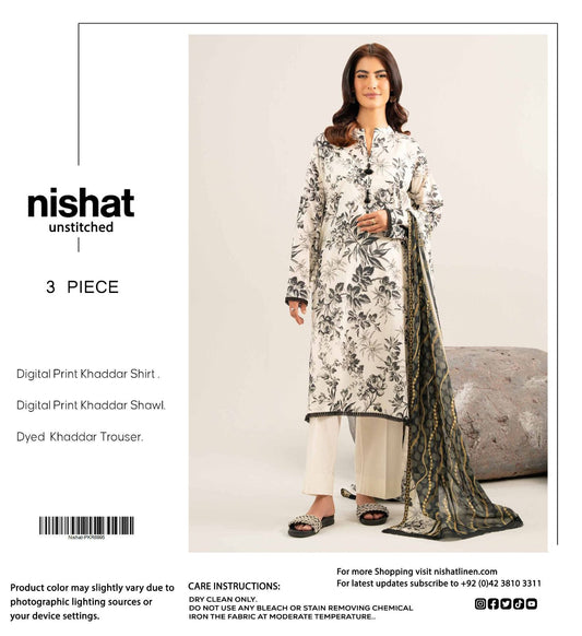 Nishat Premium Printed Khaddar 3-Piece Suit [Unstitched]