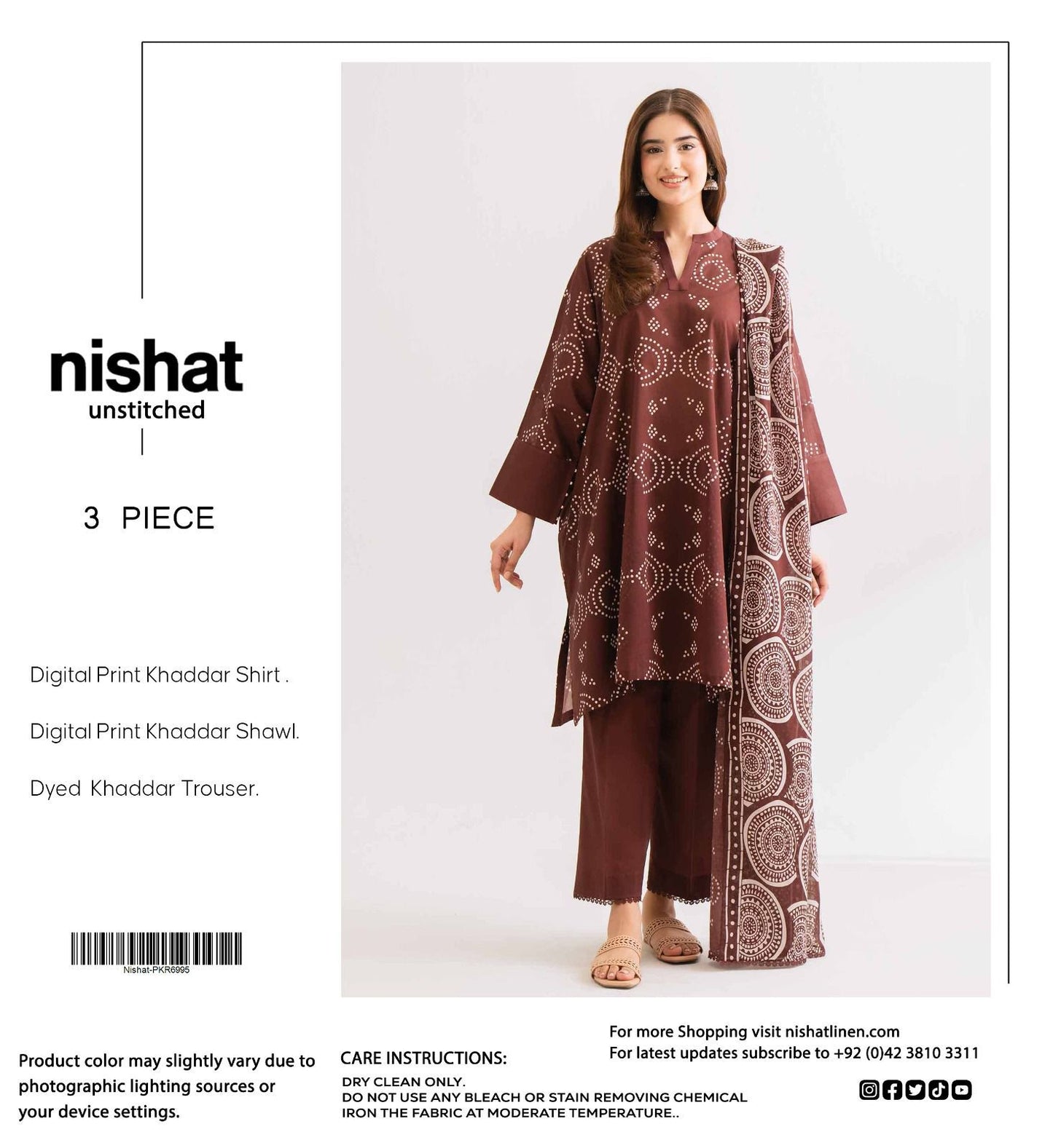 Nishat Premium Printed Khaddar 3-Piece Suit [Unstitched]