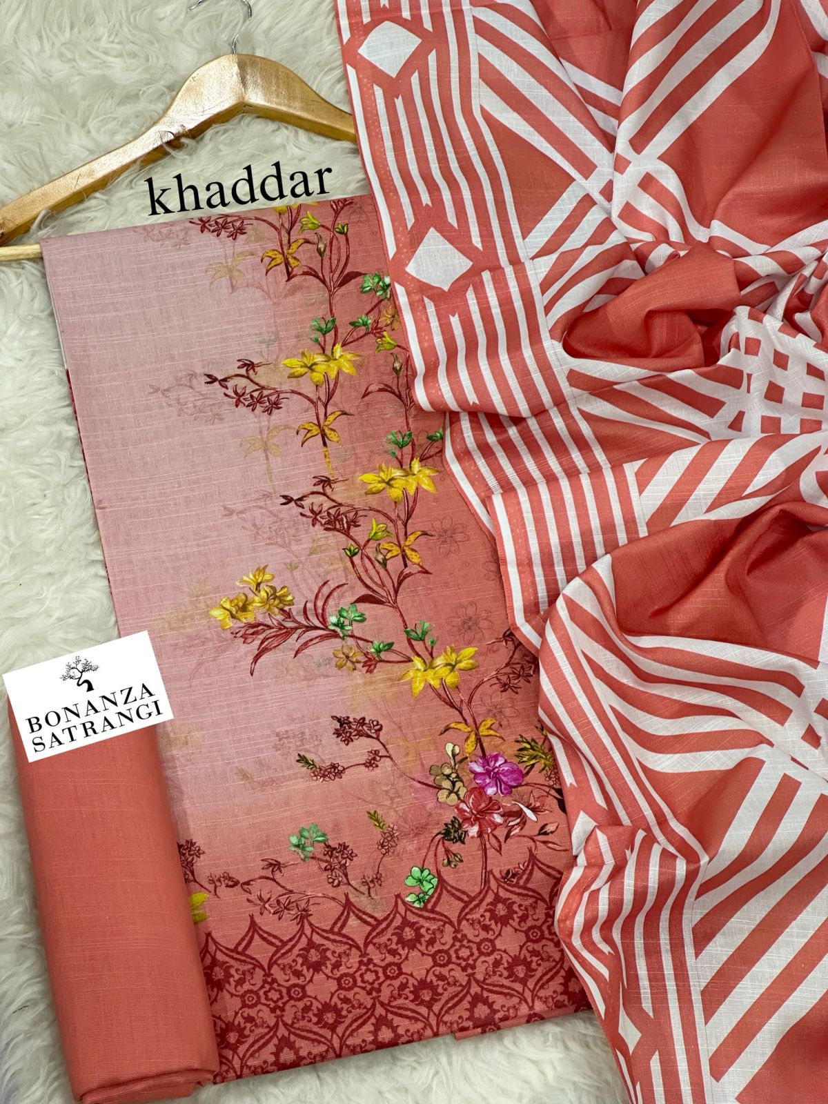 Bonanza Premium Printed Khaddar 3-Piece Suit [Unstitched]