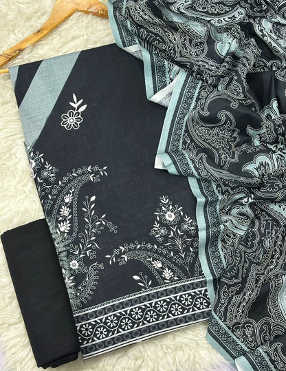 Bonanza Premium Printed Khaddar 3-Piece Suit [Unstitched]