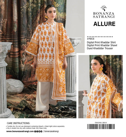 Bonanza Premium Printed Khaddar 3-Piece Suit [Unstitched]