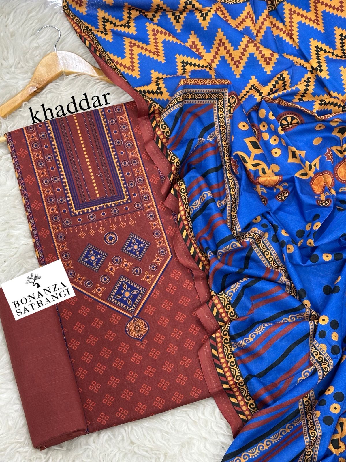 Bonanza Premium Printed Khaddar 3-Piece Suit [Unstitched]