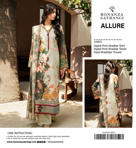 Bonanza Premium Printed Khaddar 3-Piece Suit [Unstitched]