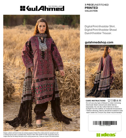 Gul-Ahmed Premium Printed Khaddar 3-Piece Suit [Unstitched]