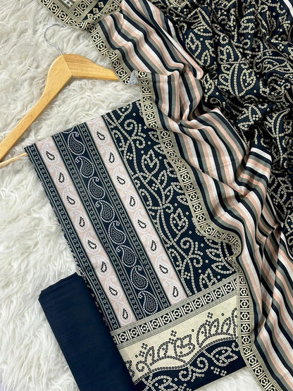 Gul-Ahmed Premium Printed Khaddar 3-Piece Suit [Unstitched]