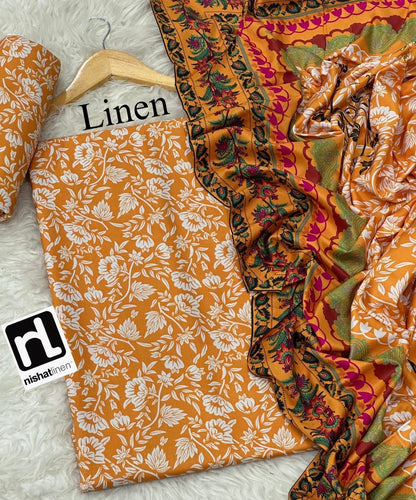 Nishat Premium Printed Linen 3-Piece Suit [Unstitched]