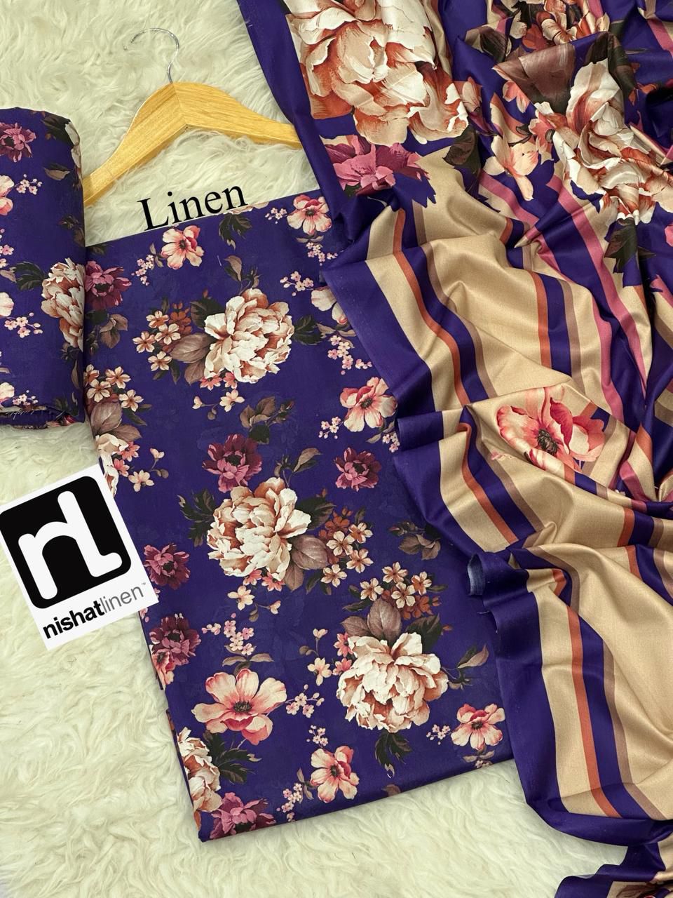 Nishat Premium Printed Linen 3-Piece Suit [Unstitched]