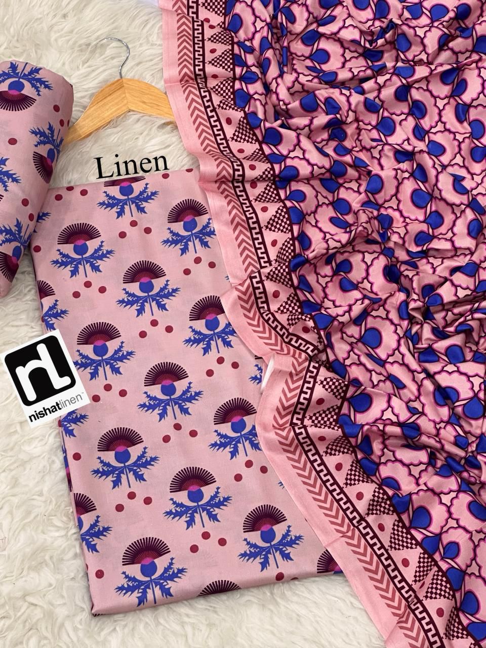 Nishat Premium Printed Linen 3-Piece Suit [Unstitched]