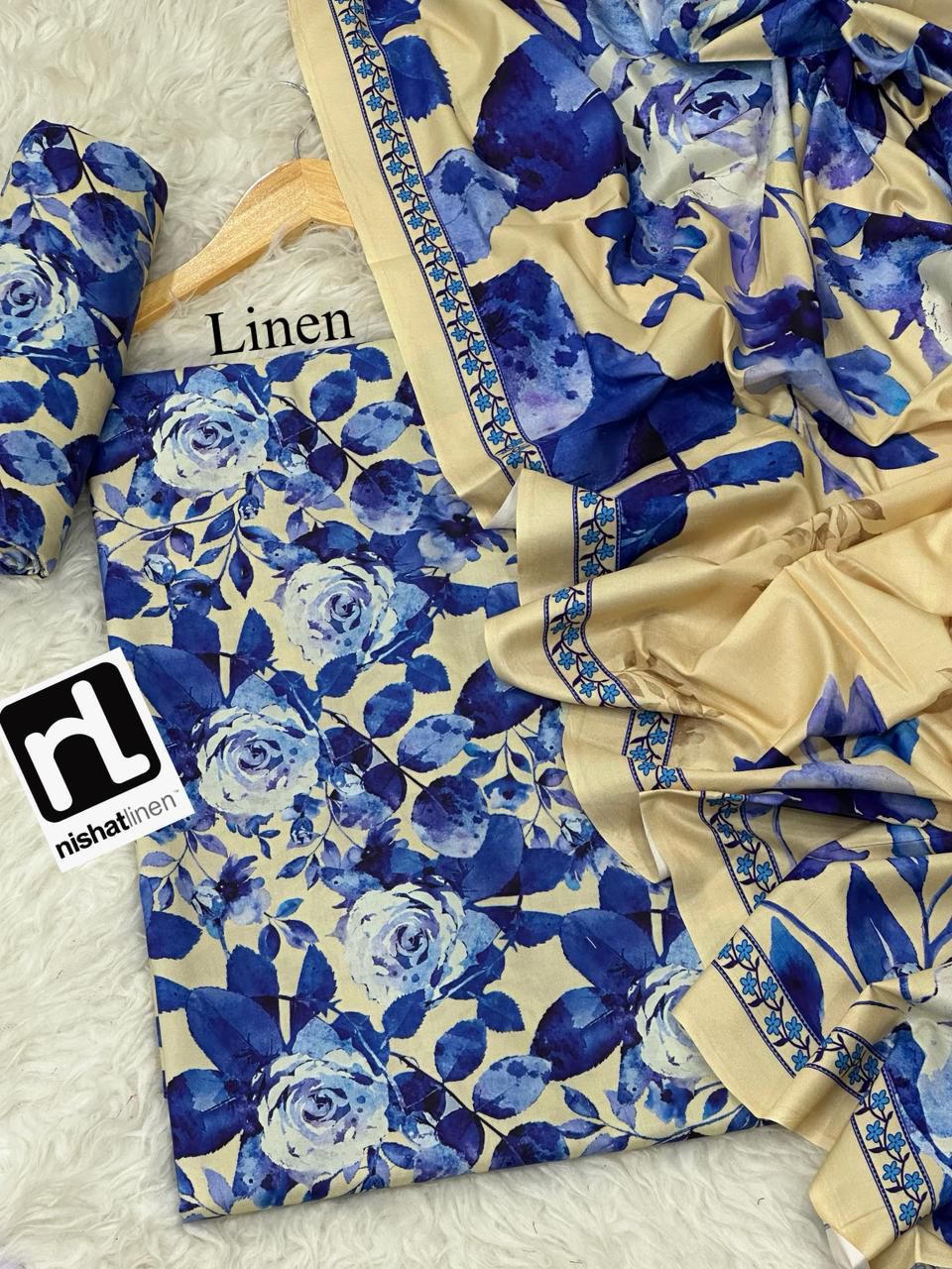 Nishat Premium Printed Linen 3-Piece Suit [Unstitched]