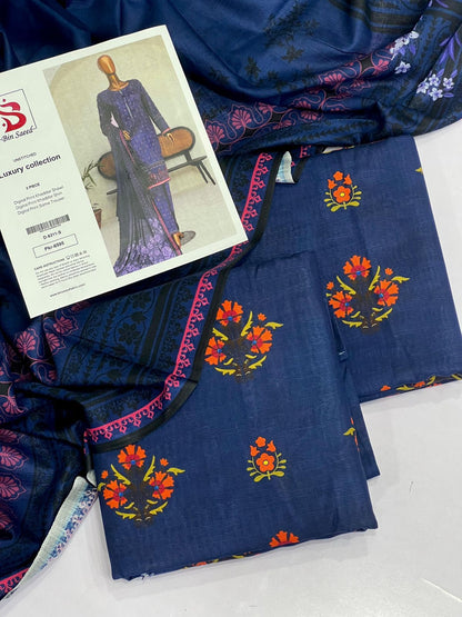 Bin Saeed Premium Printed Khaddar 3-Piece Suit [Unstitched]
