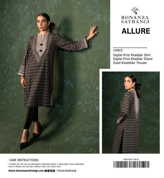 Bonanza Premium Printed Khaddar 3-Piece Suit [Unstitched]